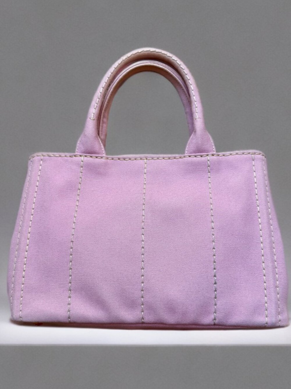 Prada Light Pink Small Canvas Canapa Shoulder Crossbody Bag - Picture 2 of 16